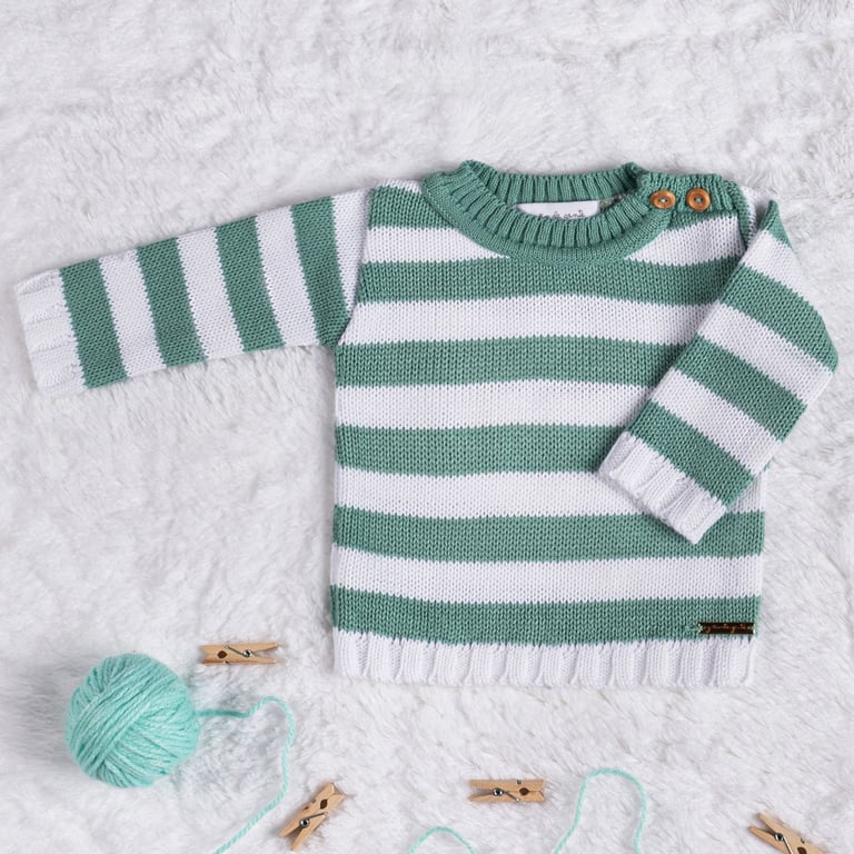 Casaquinho Tricot Listrado Bege