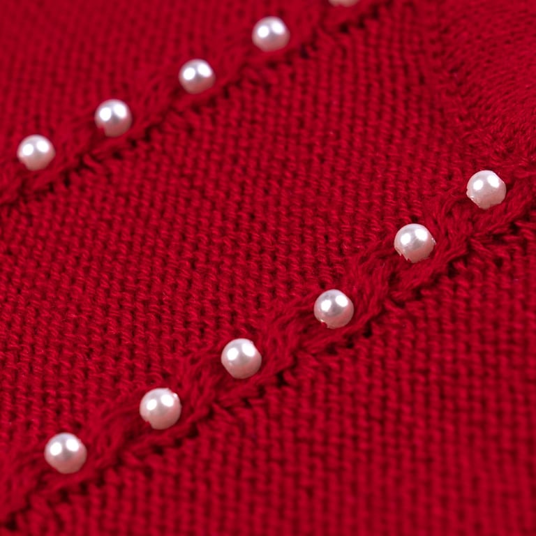 Macacão Tricot Trança Chuva de Pérolas Vermelho — vista alternativa