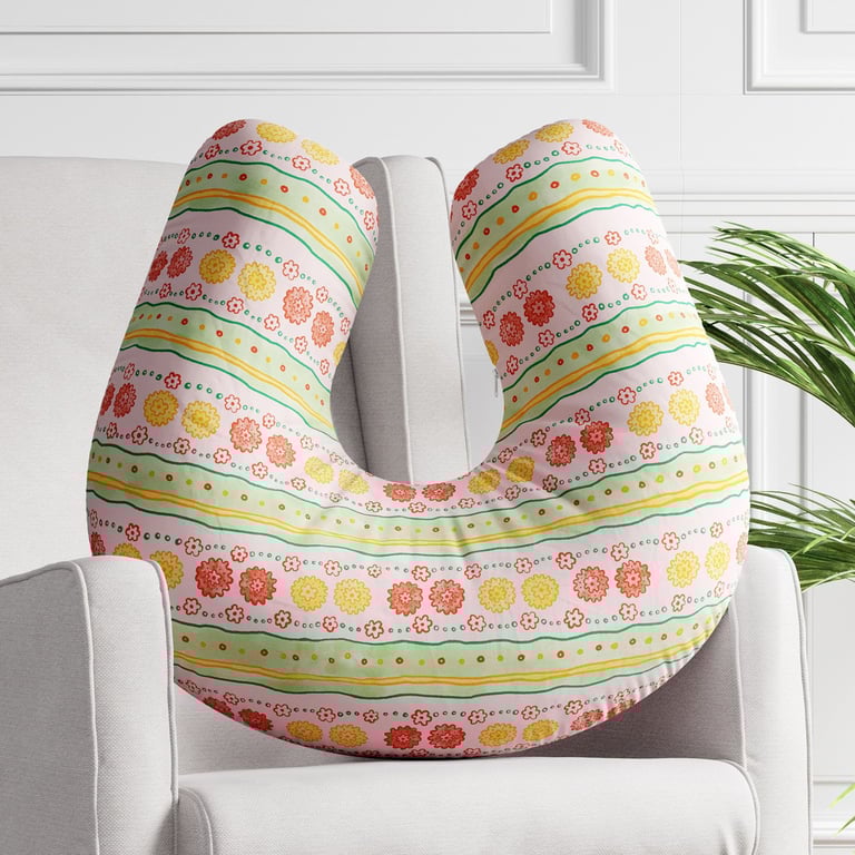 Almofada Amamentação Floral Étnico — vista alternativa