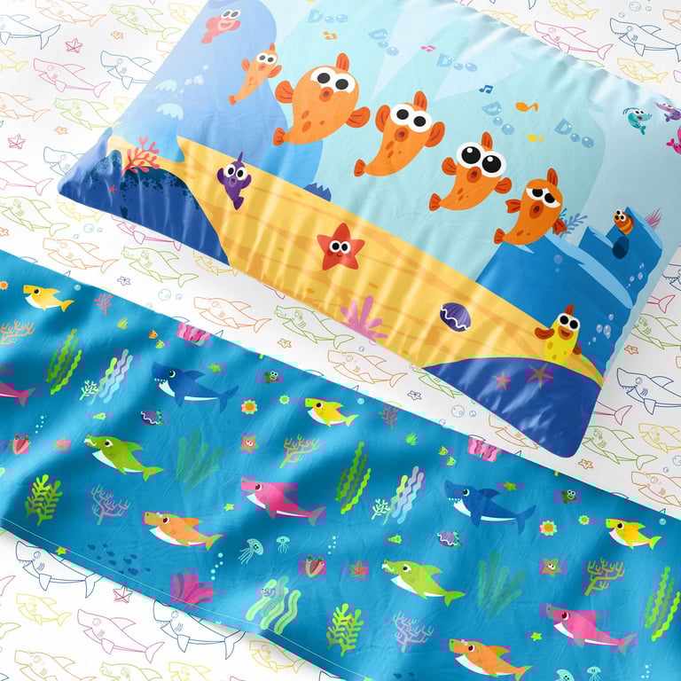 Jogo de Lençol Infantil Solteiro Baby Shark