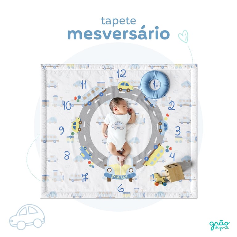 Tapete Mesversário Carrinhos Azul