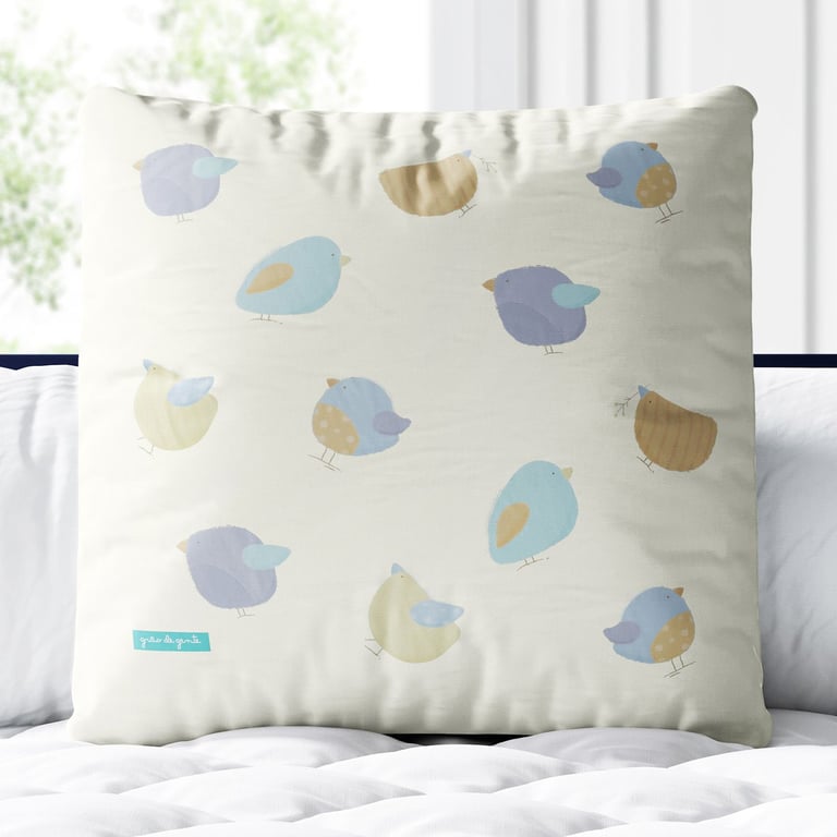 Almofada Quadrada Passarinhos Lúdicos 30cm
