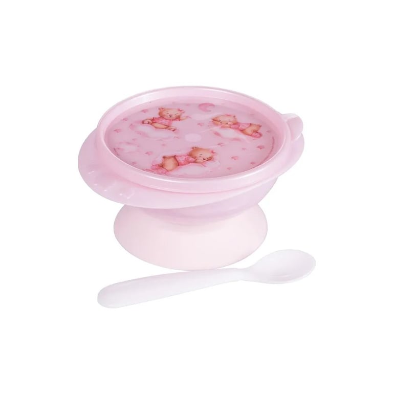 Kit Refeição com Bowl e Colher Ursa Rosa