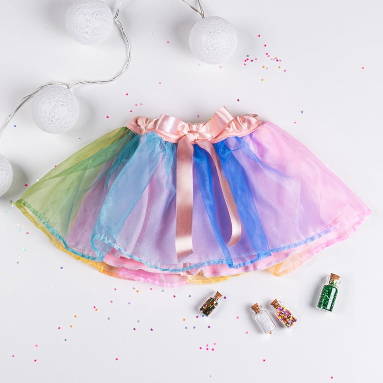 Saia Tutu Colorida com Laço 3 a 4 anos