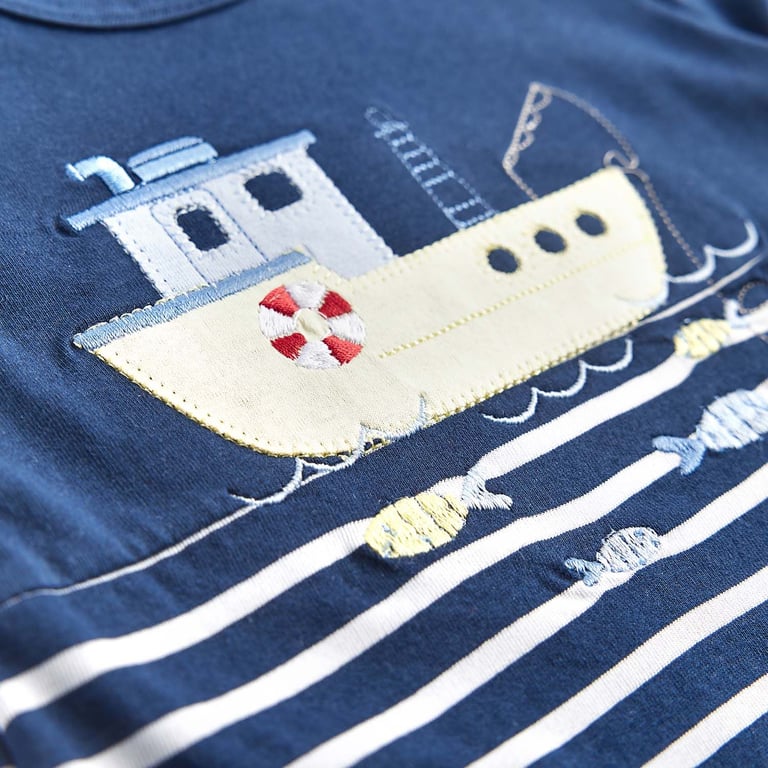 Macacão Curto Listrado Alto Mar — vista alternativa