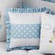 Almofada Quadrada Bolinha Poá Azul 38cm - imagem 1