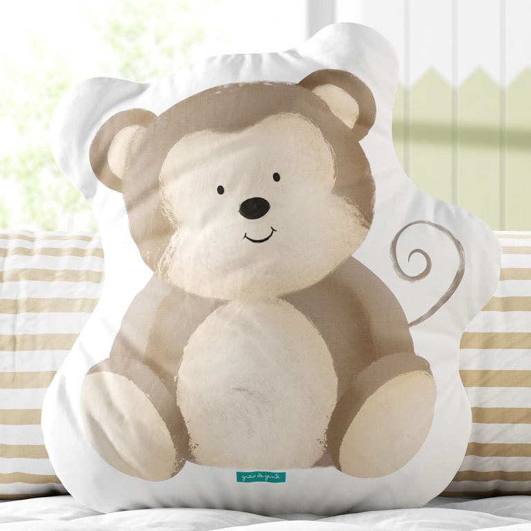 Almofada Amiguinho Macaco Aquarela 30cm