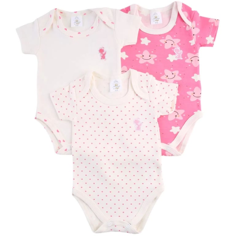 Kit Body Presente de Anjo Estrelinha Poá 3 Peças