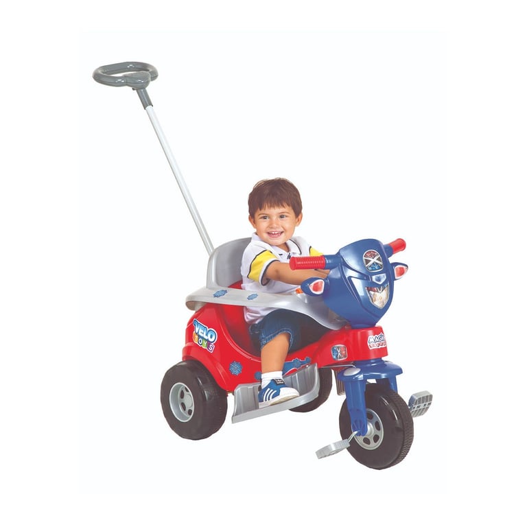 Triciclo com Empurrador Aranha Azul e Vermelho