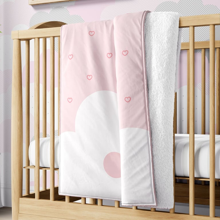 Manta Dupla Face com Soft Amiguinha Nuvem Rosa 1M