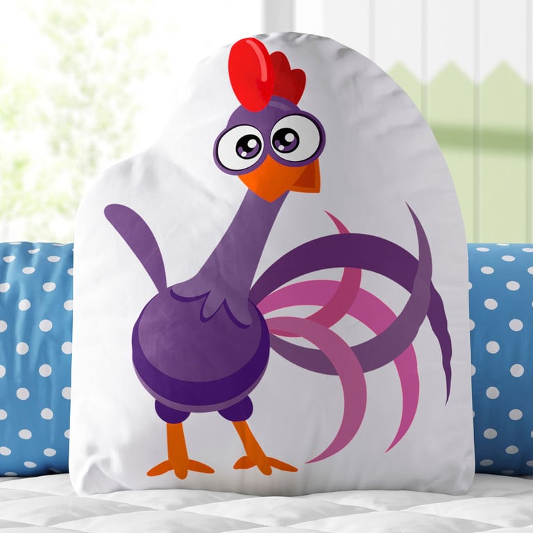 Almofada Galo Carijó Mini 32cm