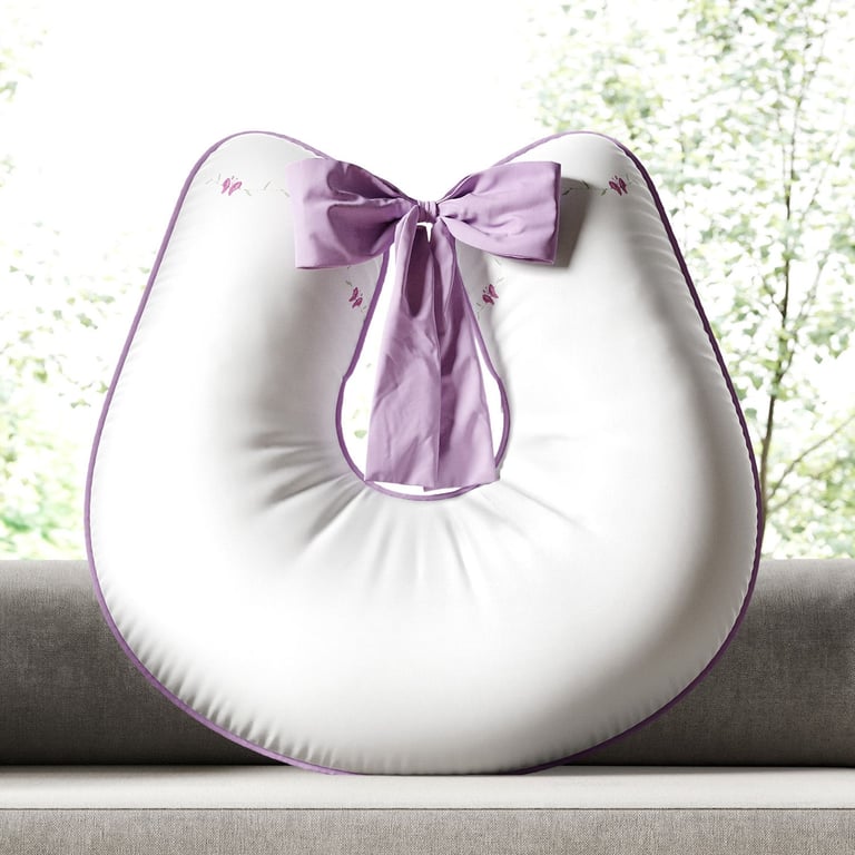 Almofada Amamentação Raminhos e Corações Rosa — vista alternativa