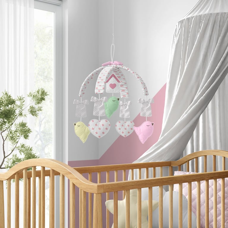 Móbile Floral Patchwork Rosa — vista alternativa