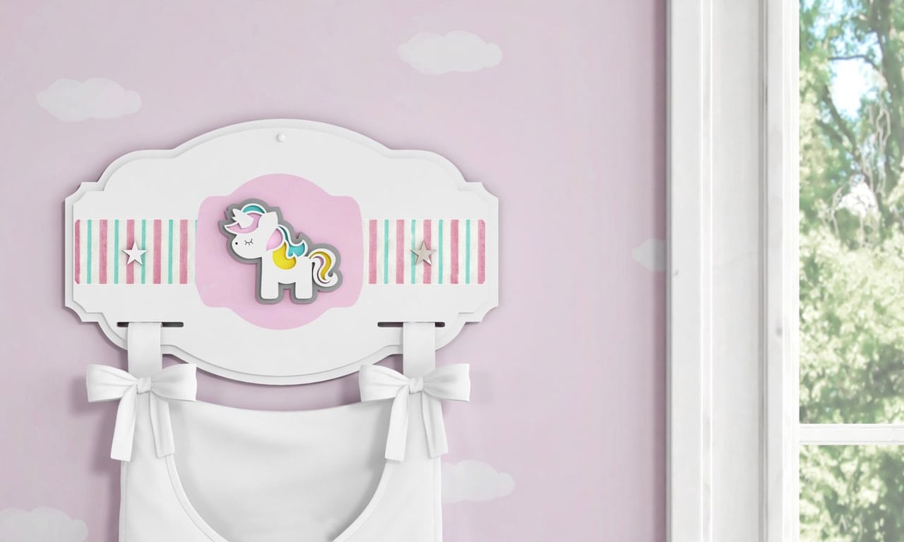 Suporte MDF de Porta Fraldas Unicórnio 3D — vista alternativa