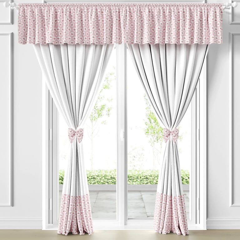 Cortina Infantil e Bebê Floral Liberty Poá Azul — vista alternativa