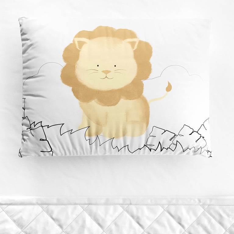 Fronha Bebê Amiguinho Leão Aquarela