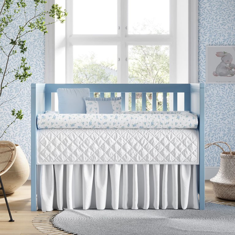 Kit Berço Rolinhos Floral Liberty Azul 8 Peças — vista alternativa