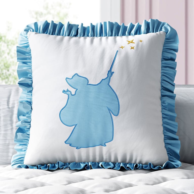 Almofada Quadrada Fada Madrinha Princesa Cinderela 38cm