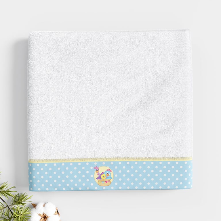 Toalha Fralda Galinha Pintadinha Poá Azul Bebê 1,05M — vista alternativa