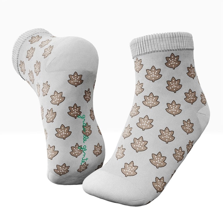 Meia Bebê Folhas de Outono Marrom