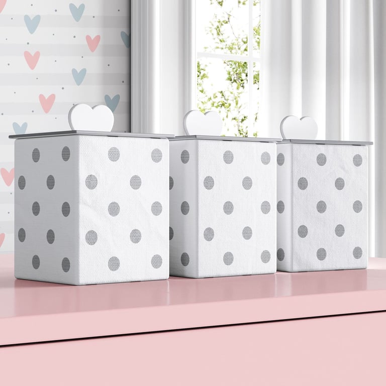 Jogo de Potes Amor da Mamãe Cinza