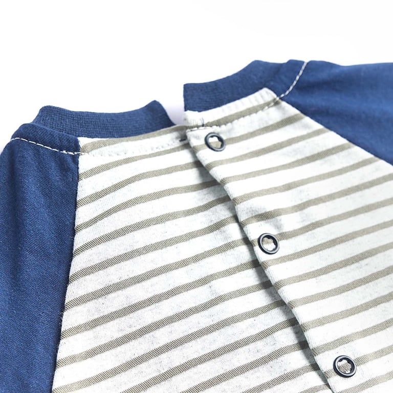 Macacão Curto Dino Feliz Azul Marinho — vista alternativa