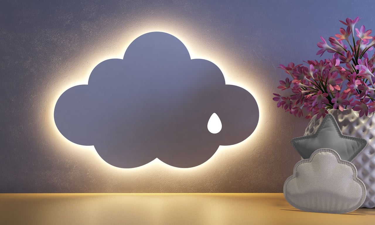 Luminária de Parede Nuvem Gotinha 30cm — vista alternativa