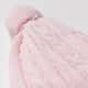 Touca para Bebê Tricot Trança Pompom Rosa Tam M - imagem 3