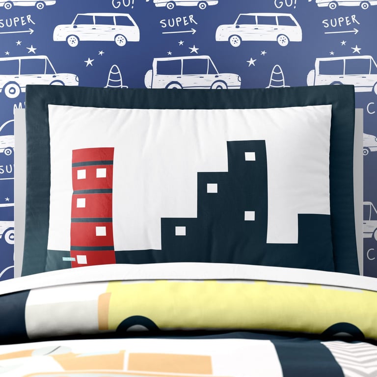 Fronha de Travesseiro Infantil Metrópole Azul Marinho