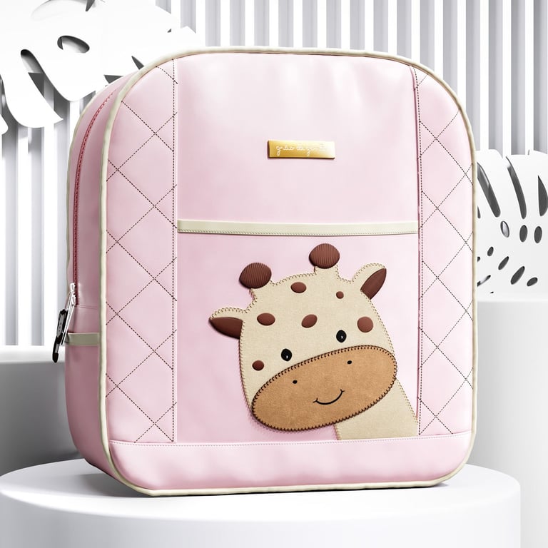 Mochila Maternidade Amiguinha Girafa Branco