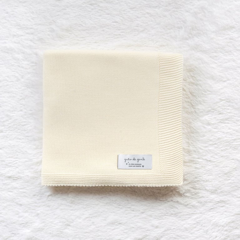 Manta Bebê Tricot Clássico Amarelo Jasmim 80cm