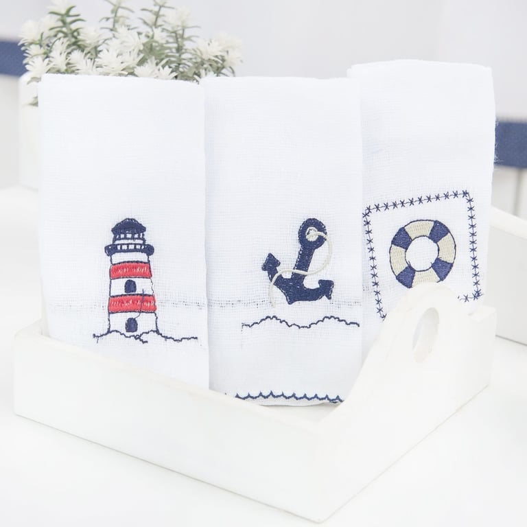 Jogo de Fraldas de Boca Luxo Marítimo