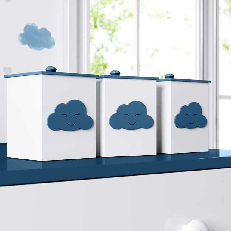 Jogo de Potes Nuvem Rosa