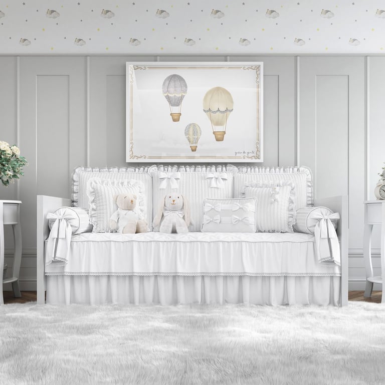 Kit Cama Babá Tricot Luxo Rosa