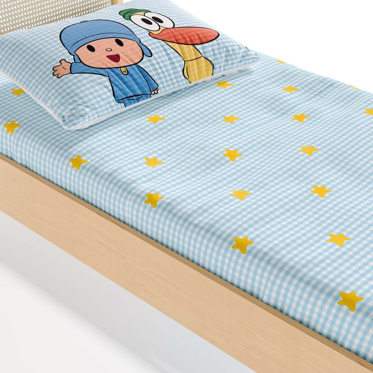 Jogo de Lençol Infantil Solteiro Pocoyo Estrelinhas — vista alternativa