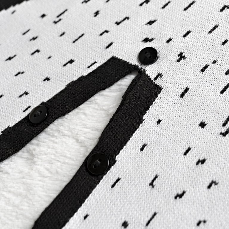Macacão Tricot Jacquard Urso Nórdico Preto — vista alternativa