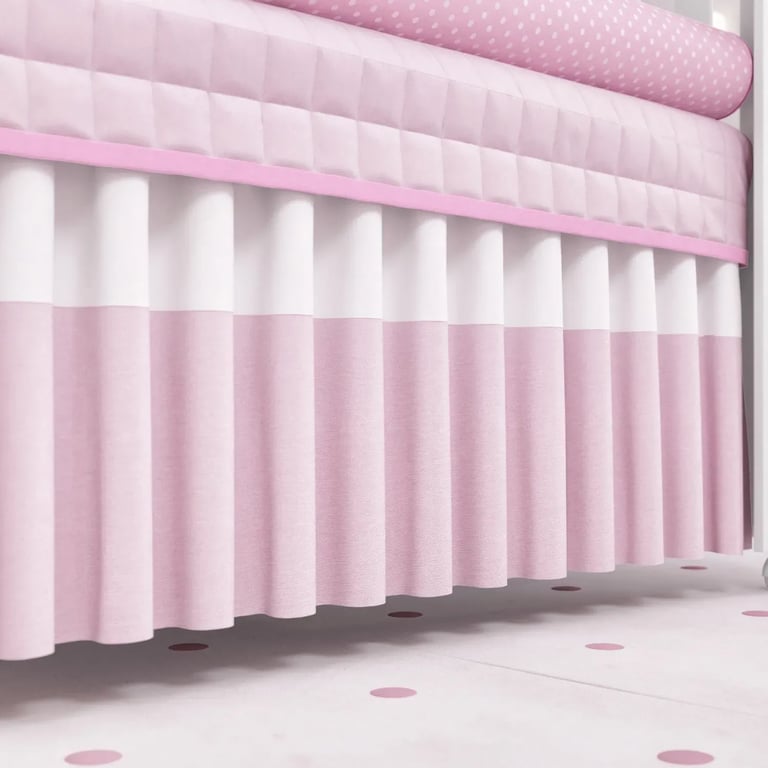 Saia de Berço Barra Rosa Baby