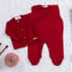 Saída Maternidade Tricot Casaquinho Vermelho Cerejinha 03 Peças - imagem 2