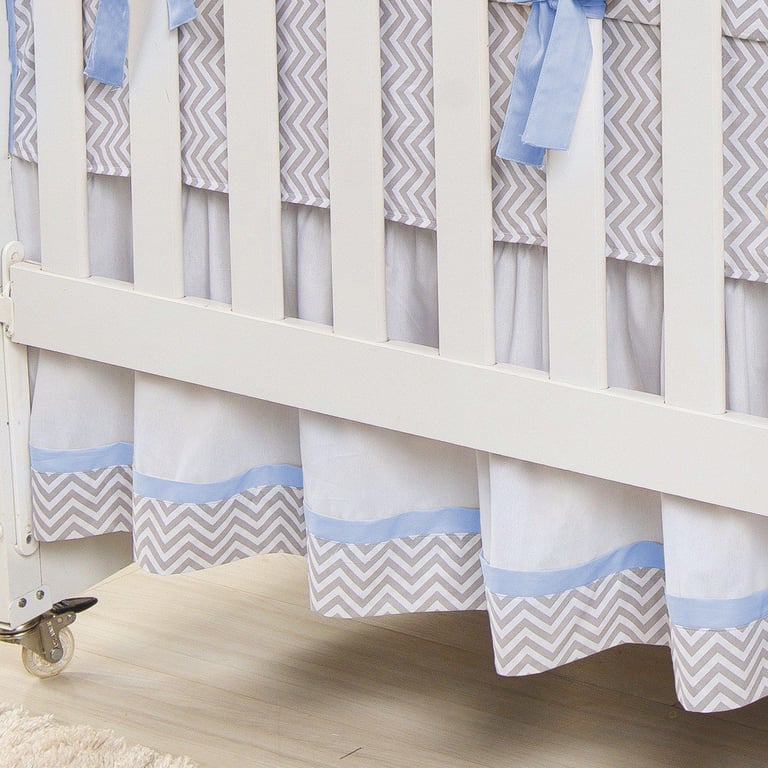 Saia de Berço Chevron Azul