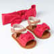 Sandália de Bebê com Faixa de Cabelo Maxi Lacinho Poá Vermelho Tam 15 - imagem 1