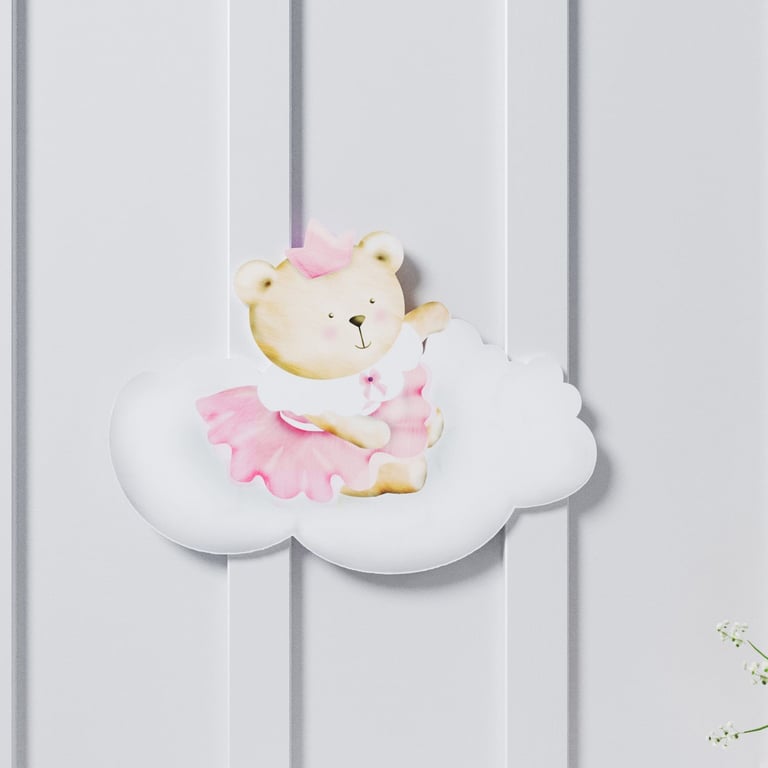 Adesivo de Parede Amiguinha Ursa Princesa 16,5cm