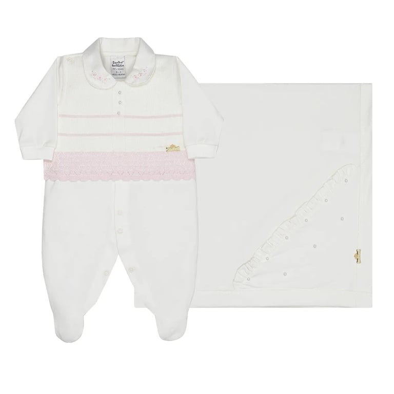 Saída De Maternidade Sonho Mágico Suéter Tricô Off White