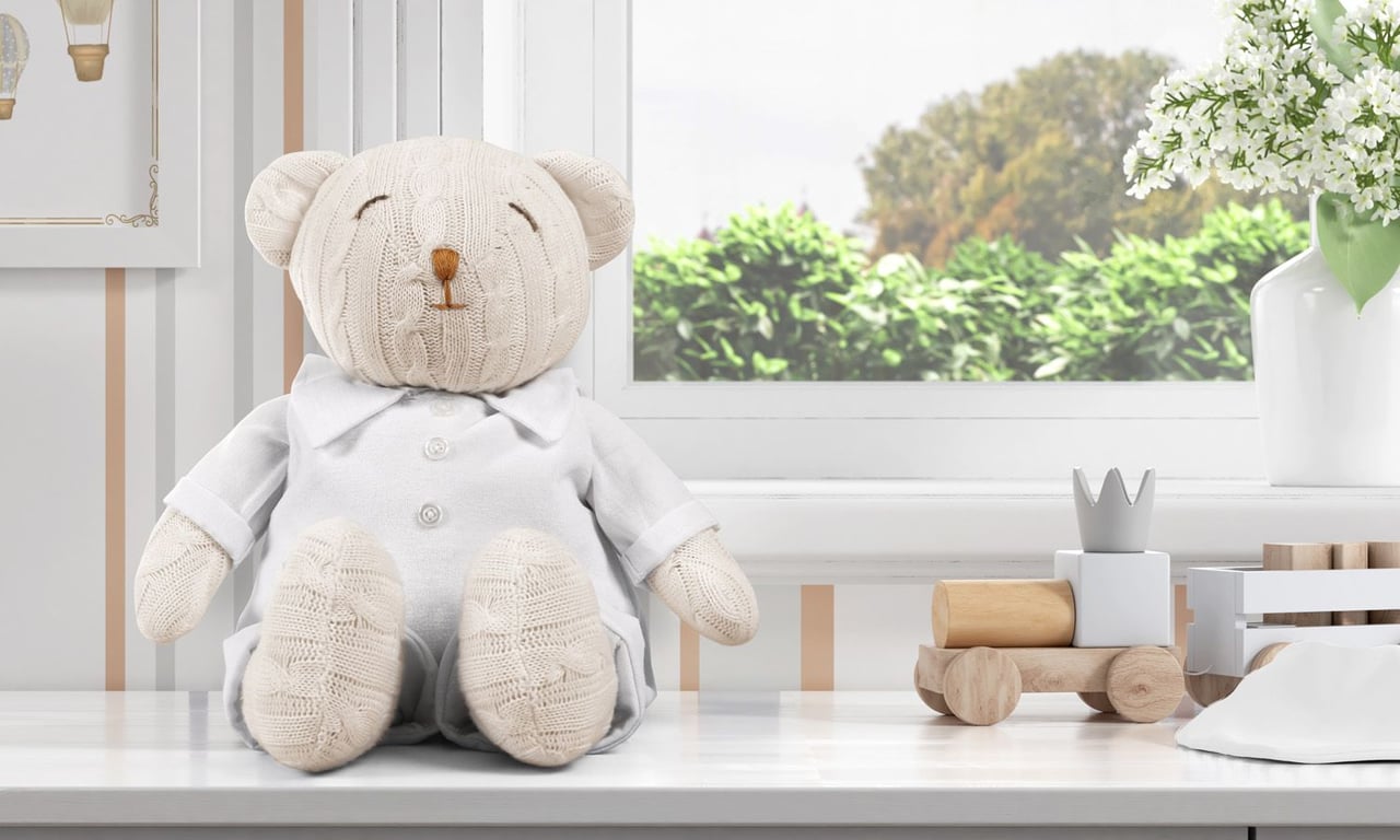 Urso Clássico Tricot Luxo Azul 42cm — vista alternativa