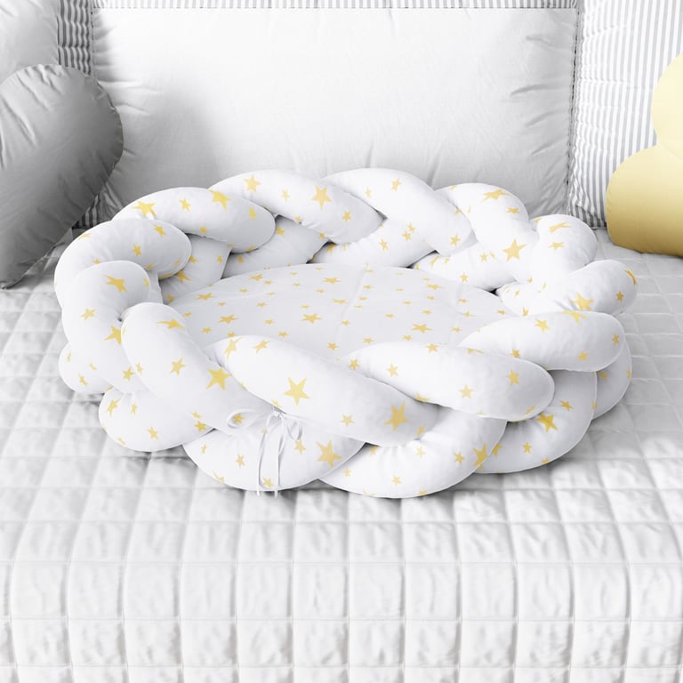Ninho para Bebê Trança Estrelinhas Amarelo 80cm