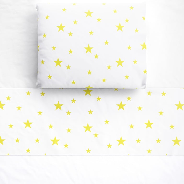 Jogo de Lençol Berço Estrelinhas Amarelo 3 peças