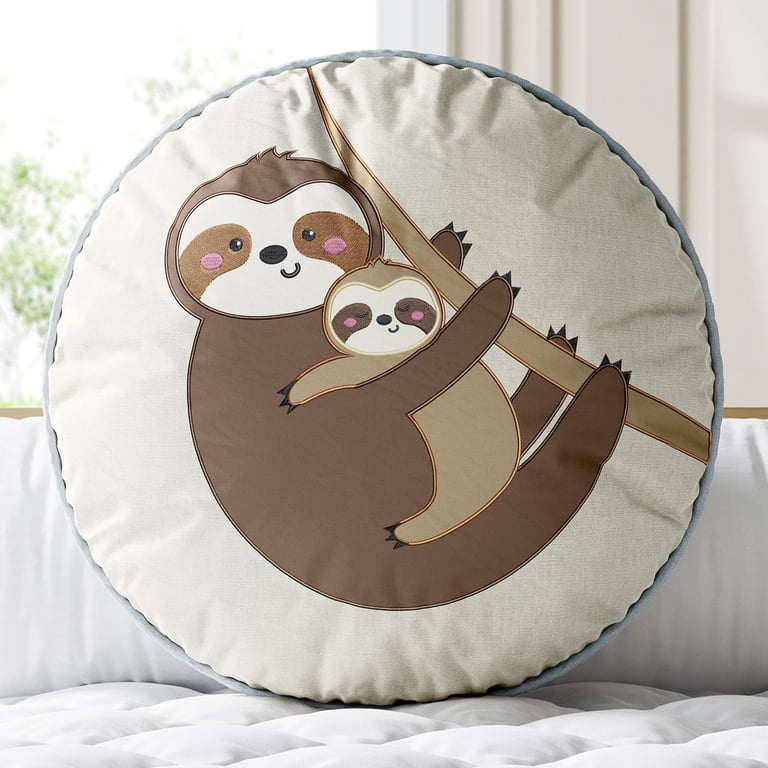 Almofada Redonda Mamãe e Bebê Preguicinha 30cm