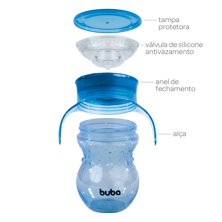 Copo de Treinamento 360º com Alça Azul