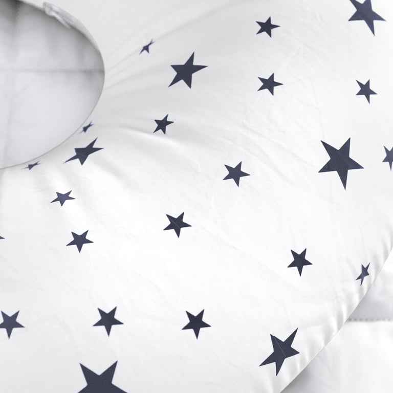 Almofada Amamentação Dupla Face Nuvem Estrelinha Rosa