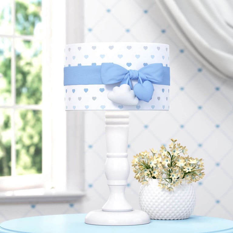 Abajur Madeira Chuva de Amor Rosa