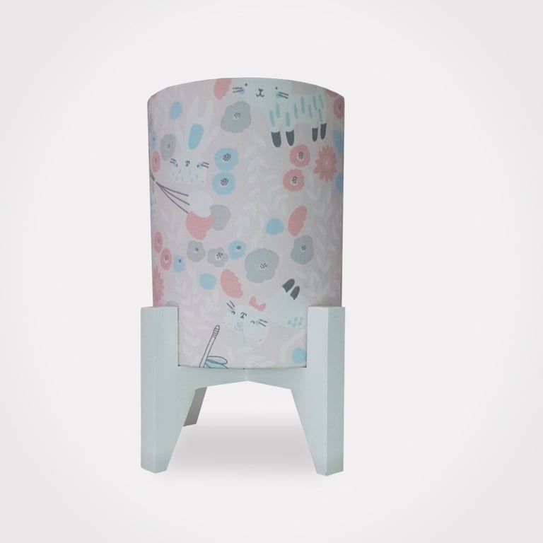 Abajur Luminária Gatinha Madeira